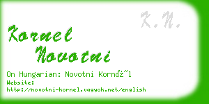 kornel novotni business card